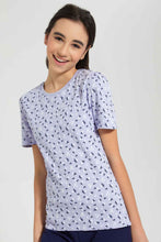 Load image into Gallery viewer, Redtag-White/Black-Ditsy-Print-T-Shirt-Graphic-T-Shirts-Senior-Girls-9 to 14 Years