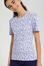 Load image into Gallery viewer, Redtag-White/Black-Ditsy-Print-T-Shirt-Graphic-T-Shirts-Senior-Girls-9 to 14 Years