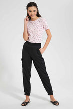 Load image into Gallery viewer, Redtag-Pink/Black-Ditsy-Print-T-Shirt-Category:T-Shirts,-Colour:Assorted,-Filter:Senior-Girls-(9-to-14-Yrs),-GSR-T-Shirts,-New-In,-New-In-GSR,-Non-Sale,-S22D,-Section:Kidswear,-TBL-Senior-Girls-9 to 14 Years