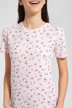 Load image into Gallery viewer, Redtag-Pink/Black-Ditsy-Print-T-Shirt-Category:T-Shirts,-Colour:Assorted,-Filter:Senior-Girls-(9-to-14-Yrs),-GSR-T-Shirts,-New-In,-New-In-GSR,-Non-Sale,-S22D,-Section:Kidswear,-TBL-Senior-Girls-9 to 14 Years