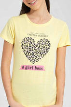 Load image into Gallery viewer, Redtag-Yellow-Basic-T-Shirt-Category:T-Shirts,-Colour:Yellow,-Filter:Senior-Girls-(9-to-14-Yrs),-GSR-T-Shirts,-New-In,-New-In-GSR,-Non-Sale,-S22D,-Section:Kidswear,-TBL-Senior-Girls-9 to 14 Years