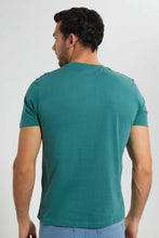 Load image into Gallery viewer, Redtag-Teal-Henley-T-Shirt-Plain-T-Shirts-Men's-