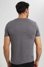 Load image into Gallery viewer, Redtag-Grey-Henley-T-Shirt-Plain-T-Shirts-Men's-