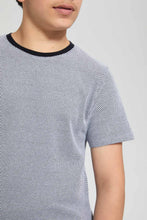 Load image into Gallery viewer, Redtag-Black-Jacquard-Plain-Tee-Plain-T-Shirts-Senior-Boys-9 to 14 Years