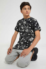 Load image into Gallery viewer, Redtag-Black-Bsr-Splatter-Tiger-Tee-Graphic-T-Shirts-Senior-Boys-9 to 14 Years