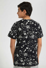 Load image into Gallery viewer, Redtag-Black-Bsr-Splatter-Tiger-Tee-Graphic-T-Shirts-Senior-Boys-9 to 14 Years