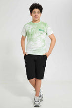 تنزيل الصورة على معرض الصور، Redtag-Green-Bsr-Tye-Dye-Tee-Embellished-T-Shirts-Senior-Boys-9 to 14 Years