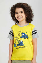 Load image into Gallery viewer, Redtag-Yellow-Truck-Print-T-Shirt-Graphic-T-Shirts-Boys-2 to 8 Years