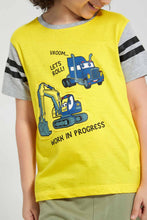 Load image into Gallery viewer, Redtag-Yellow-Truck-Print-T-Shirt-Graphic-T-Shirts-Boys-2 to 8 Years