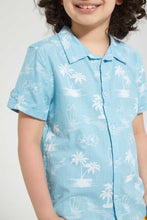 تنزيل الصورة على معرض الصور، Redtag-Blue-Hawaiian-Short-Sleeve-Shirt-Casual-Shirts-Boys-2 to 8 Years