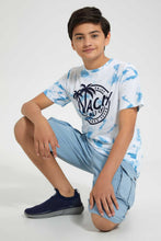 Load image into Gallery viewer, Redtag-Blue-Bsr-Tye-Dye-Tee-Graphic-T-Shirts-Senior-Boys-9 to 14 Years