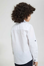 Load image into Gallery viewer, Redtag-White-Knitted-Collar-Fs-Shirt-Casual-Shirts-Boys-2 to 8 Years