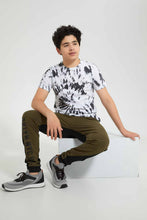 تنزيل الصورة على معرض الصور، Redtag-White-Bsr-Tye-Dye-Tee-Embellished-T-Shirts-Senior-Boys-9 to 14 Years