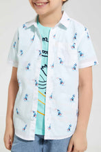 Load image into Gallery viewer, Redtag-White-Plane-Print-Shirt-And-T-Shirt-Set-Casual-Shirts-Boys-2 to 8 Years