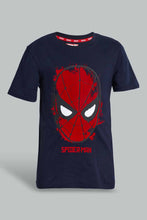 تنزيل الصورة على معرض الصور، Redtag-Navy-Spiderman-Tee-Graphic-T-Shirts-Senior-Boys-9 to 14 Years