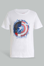 تنزيل الصورة على معرض الصور، Redtag-White-Captain-America-Tee-Graphic-T-Shirts-Senior-Boys-9 to 14 Years