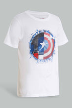 تنزيل الصورة على معرض الصور، Redtag-White-Captain-America-Tee-Graphic-T-Shirts-Senior-Boys-9 to 14 Years