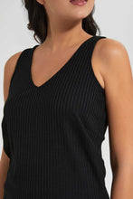 Load image into Gallery viewer, Redtag-Black-Rib-Vest-Plain-T-Shirts-Women's-