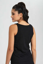 Load image into Gallery viewer, Redtag-Black-Rib-Vest-Plain-T-Shirts-Women's-