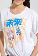 Load image into Gallery viewer, Redtag-White-Casual-T-Shirt-Category:T-Shirts,-Colour:White,-Filter:Senior-Girls-(9-to-14-Yrs),-GSR-T-Shirts,-New-In,-New-In-GSR,-Non-Sale,-S22D,-Section:Kidswear,-TBL-Senior-Girls-9 to 14 Years