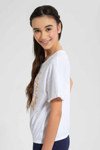 Load image into Gallery viewer, Redtag-White-Casual-T-Shirt-Category:T-Shirts,-Colour:White,-Filter:Senior-Girls-(9-to-14-Yrs),-GSR-T-Shirts,-New-In,-New-In-GSR,-Non-Sale,-S22D,-Section:Kidswear,-TBL-Senior-Girls-9 to 14 Years