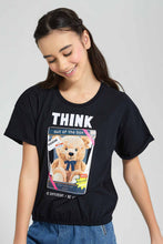 Load image into Gallery viewer, Redtag-Black-Casual-T-Shirt-Category:T-Shirts,-Colour:Black,-Filter:Senior-Girls-(9-to-14-Yrs),-GSR-T-Shirts,-New-In,-New-In-GSR,-Non-Sale,-S22D,-Section:Kidswear,-TBL-Senior-Girls-9 to 14 Years