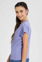 Load image into Gallery viewer, Redtag-Purple-Casual-T-Shirt-Category:T-Shirts,-Colour:Purple,-Filter:Senior-Girls-(9-to-14-Yrs),-GSR-T-Shirts,-New-In,-New-In-GSR,-Non-Sale,-S22D,-Section:Kidswear,-TBL-Senior-Girls-9 to 14 Years