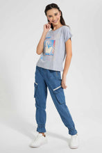 Load image into Gallery viewer, Redtag-Mid-Grey-Casual-T-Shirt-Category:T-Shirts,-Colour:Grey,-Filter:Senior-Girls-(9-to-14-Yrs),-GSR-T-Shirts,-New-In,-New-In-GSR,-Non-Sale,-S22D,-Section:Kidswear,-TBL-Senior-Girls-9 to 14 Years