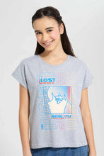 Load image into Gallery viewer, Redtag-Mid-Grey-Casual-T-Shirt-Category:T-Shirts,-Colour:Grey,-Filter:Senior-Girls-(9-to-14-Yrs),-GSR-T-Shirts,-New-In,-New-In-GSR,-Non-Sale,-S22D,-Section:Kidswear,-TBL-Senior-Girls-9 to 14 Years