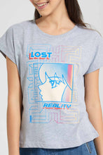 Load image into Gallery viewer, Redtag-Mid-Grey-Casual-T-Shirt-Category:T-Shirts,-Colour:Grey,-Filter:Senior-Girls-(9-to-14-Yrs),-GSR-T-Shirts,-New-In,-New-In-GSR,-Non-Sale,-S22D,-Section:Kidswear,-TBL-Senior-Girls-9 to 14 Years