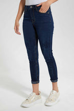 Load image into Gallery viewer, Redtag-Dark-Wash-Mid-Waist-Jean-Category:Jeans,-Colour:Darkwash,-Filter:Women's-Clothing,-New-In,-New-In-Women-APL,-Non-Sale,-RMD_Festive,-S22C,-Section:Women,-Women-Jeans-Women's-
