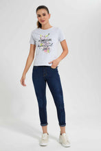 Load image into Gallery viewer, Redtag-Dark-Wash-Mid-Waist-Jean-Category:Jeans,-Colour:Darkwash,-Filter:Women's-Clothing,-New-In,-New-In-Women-APL,-Non-Sale,-RMD_Festive,-S22C,-Section:Women,-Women-Jeans-Women's-