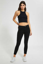 Load image into Gallery viewer, Redtag-Black-High-Wasit-Jean-Jeans-High-Rise-Women's-