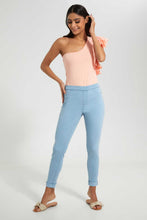 Load image into Gallery viewer, Redtag-Blue-Acid-Wash-Jegging-Jeggings-Women's-