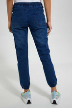 Load image into Gallery viewer, Redtag-Dark-Wash-Knit-Denim-Jogger-Jeggings-Women's-
