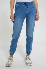 Load image into Gallery viewer, Redtag-Light-Wash-Knit-Denim-Jogger-Jeggings-Women's-