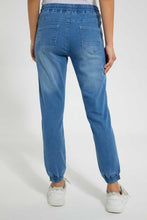 Load image into Gallery viewer, Redtag-Light-Wash-Knit-Denim-Jogger-Jeggings-Women's-