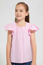 Load image into Gallery viewer, Redtag-Pink-Button-Front-Blouse-Blouses-Girls-2 to 8 Years