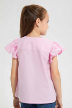 Load image into Gallery viewer, Redtag-Pink-Button-Front-Blouse-Blouses-Girls-2 to 8 Years
