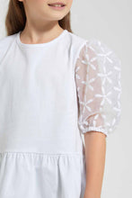 Load image into Gallery viewer, Redtag-White-Lace-Sleeve-Blouse-Blouses-Girls-2 to 8 Years