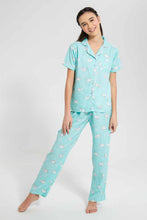 Load image into Gallery viewer, Blue Bunny Pajama Set (2 Piece)