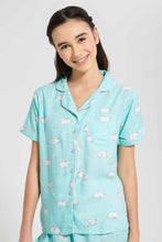 Load image into Gallery viewer, Blue Bunny Pajama Set (2 Piece)