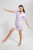 Redtag-Purple/White-Sateen-Short-Sets-Category:Pyjama-Sets,-Colour:Assorted,-Filter:Senior-Girls-(9-to-14-Yrs),-GSR-Pyjama-Sets,-New-In,-New-In-GSR,-Non-Sale,-S22D,-Section:Kidswear-Senior-Girls-9 to 14 Years