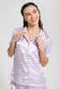 Redtag-Purple/White-Sateen-Short-Sets-Category:Pyjama-Sets,-Colour:Assorted,-Filter:Senior-Girls-(9-to-14-Yrs),-GSR-Pyjama-Sets,-New-In,-New-In-GSR,-Non-Sale,-S22D,-Section:Kidswear-Senior-Girls-9 to 14 Years