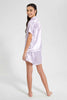 Redtag-Purple/White-Sateen-Short-Sets-Category:Pyjama-Sets,-Colour:Assorted,-Filter:Senior-Girls-(9-to-14-Yrs),-GSR-Pyjama-Sets,-New-In,-New-In-GSR,-Non-Sale,-S22D,-Section:Kidswear-Senior-Girls-9 to 14 Years