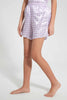 Redtag-Purple/White-Sateen-Short-Sets-Category:Pyjama-Sets,-Colour:Assorted,-Filter:Senior-Girls-(9-to-14-Yrs),-GSR-Pyjama-Sets,-New-In,-New-In-GSR,-Non-Sale,-S22D,-Section:Kidswear-Senior-Girls-9 to 14 Years
