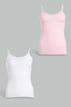 تنزيل الصورة على معرض الصور، Redtag-Pink-X-White/Black-Polka-Dots-(2Pcs)-Vests-Senior-Girls-9 to 14 Years