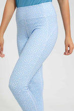 Load image into Gallery viewer, Blue All-Over Print Active Pant