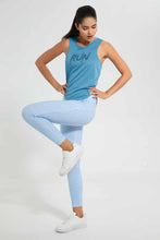 Load image into Gallery viewer, Blue All-Over Print Active Pant