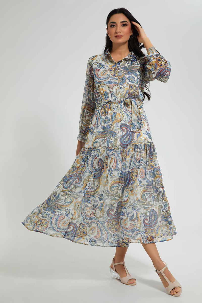 Redtag-Assorted-Paisley-Printed-Lurex-Dobby-Tiered-Dress-Dresses-Women's-
